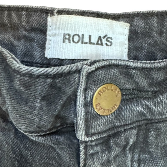 ROLLA'S Women's Black High Rise Cut Off Jean Shorts Size 25 - Picture 6 of 9